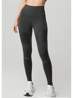 Alo Yoga High Waist Moto Full Length Grey